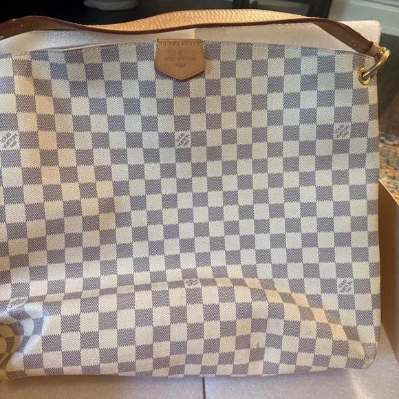 Louis Vuitton Graceful Mm hobo blue and white used once. Designer luxury - Picture 3 of 9